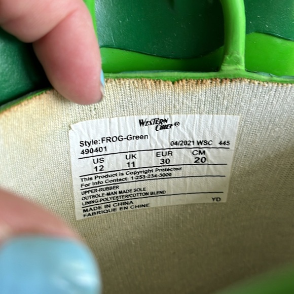 Western Chief frog green rain boots little kids size 12 - Picture 7 of 7